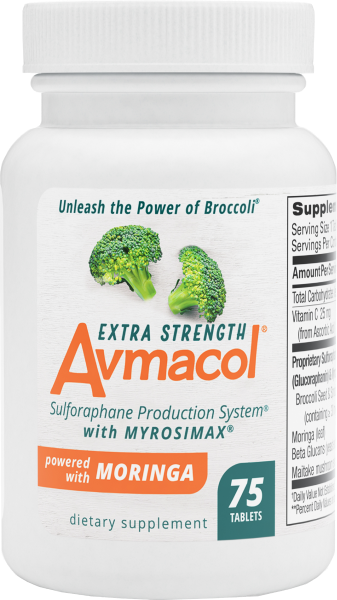 Sulforaphane Producing Supplement Avmacol Extra Strength 75 count bottle